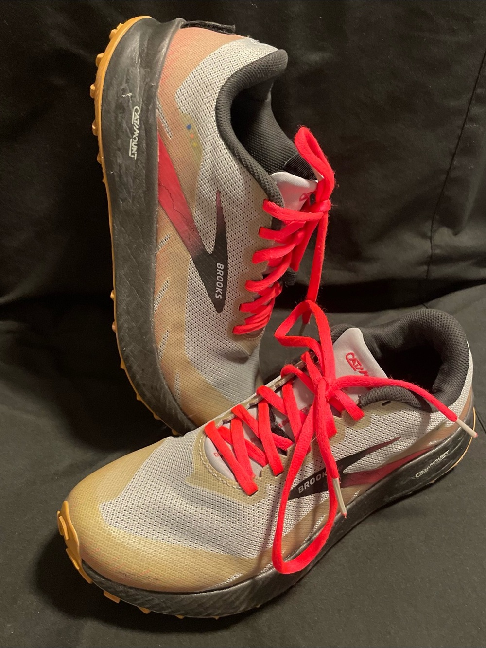 Brooks Men's Trail Shoes in Gray, Tan and Red